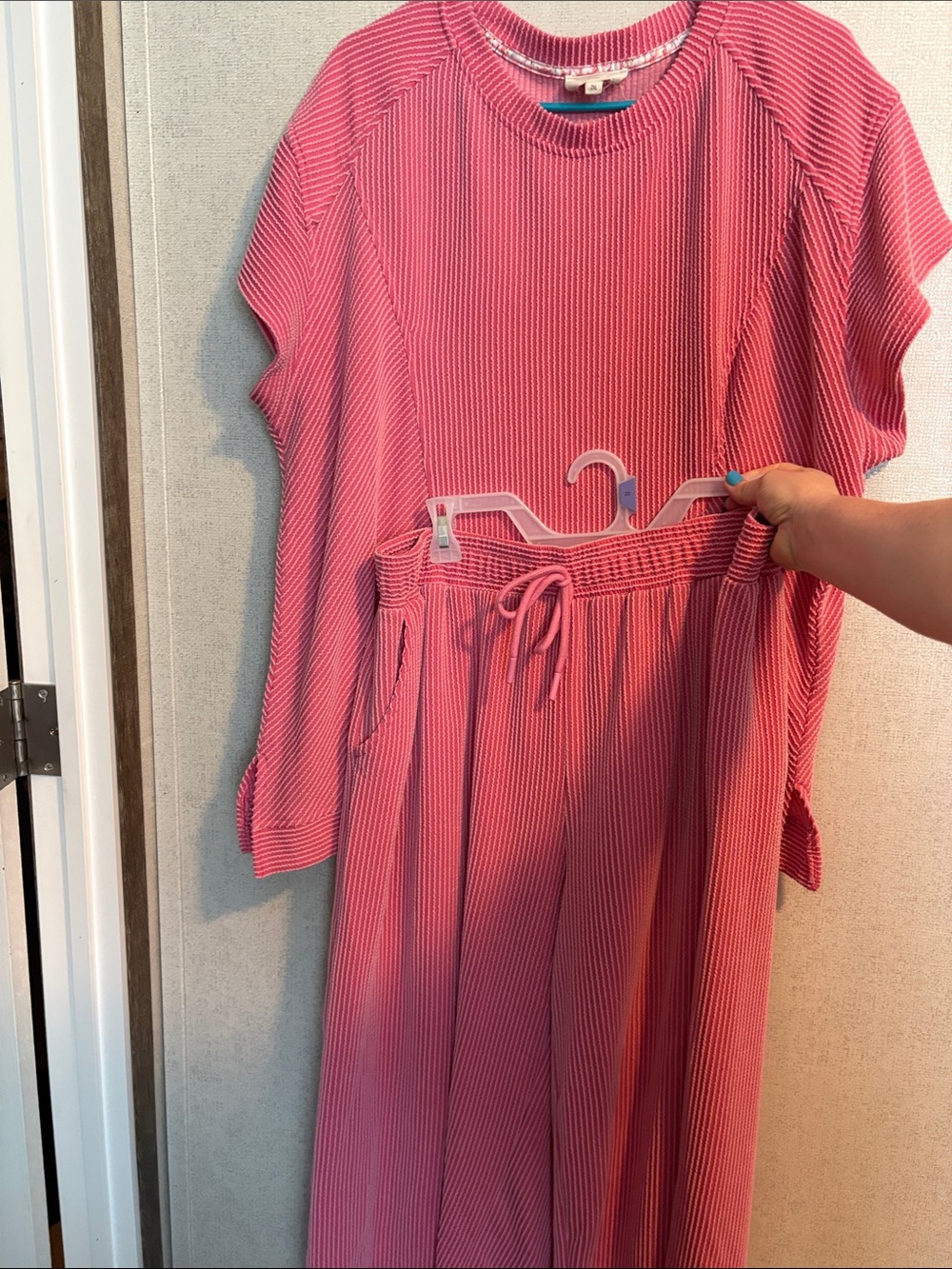 Umgee Ribbed Pink Two-Piece Set